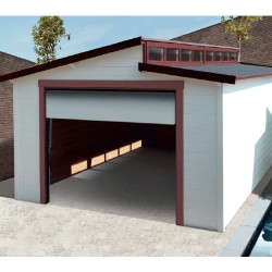 Garage en bois TORINO avec porte sectionnelle