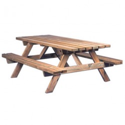 Table de 180 cm et 2 bancs pliants avec dossier en bois | Mobeventpro