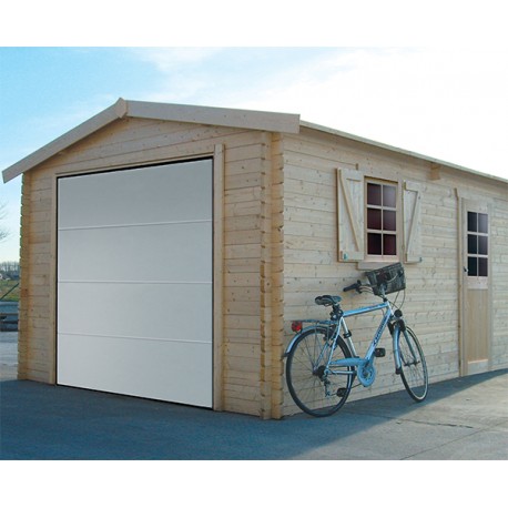 Garage en bois UMEA avec porte sectionnelle