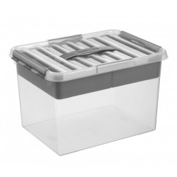 Boîte de rangement en plastique Nesta avec couvercle à compartiments 32L