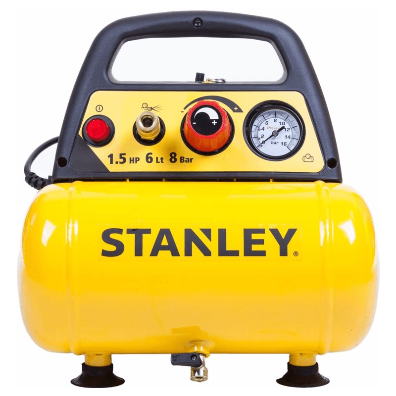 Stanley Kit compresseur, compresseur d'air sans huile, vertical, 1.5 ch, 10  bar, cuve 24 L, incl. 6 accessoires