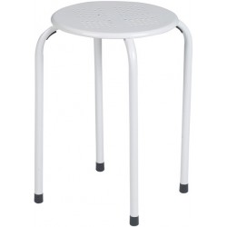 Tabouret en métal blanc