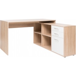 Bureau d'angle LOTOS Blanc/Chêne