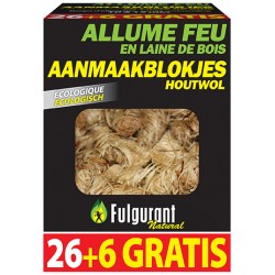 Allume feu laine de bois 100 % végétal 32 pcs