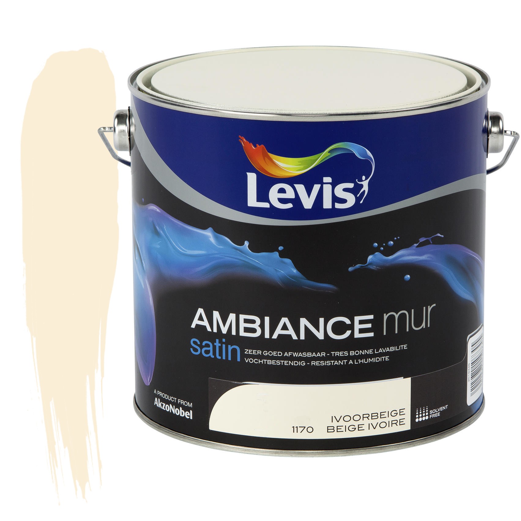 Peinture mur ambiance blanc Satiné 10 L LEVIS