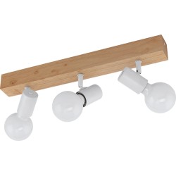 TOWNSHEND Barre 3 spots base bois - blanc