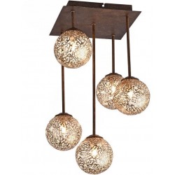 KRETA Plafonnier 5 lampes sur tiges