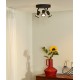 JASTER Plafonnier 3 spots LED noir