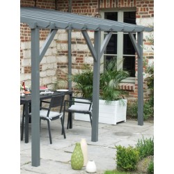 Pergola adossée pin traité JULIA 12m²