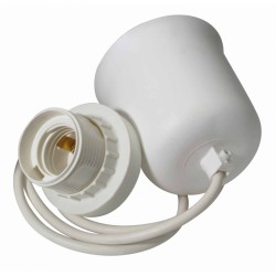 Socket E27 suspendu avec pavillon blanc