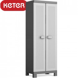 Armoire haute résine noir anthracite 3 tablettes XL H.182 x L. 89 cm Logico