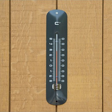 Thermomètre mural métal anthracite