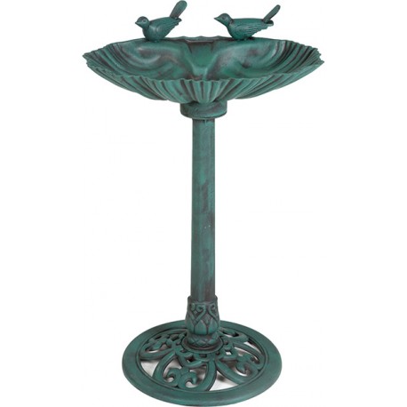 Bain d'oiseaux décor fonte verte