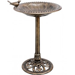 Bain d'oiseaux décor bronze