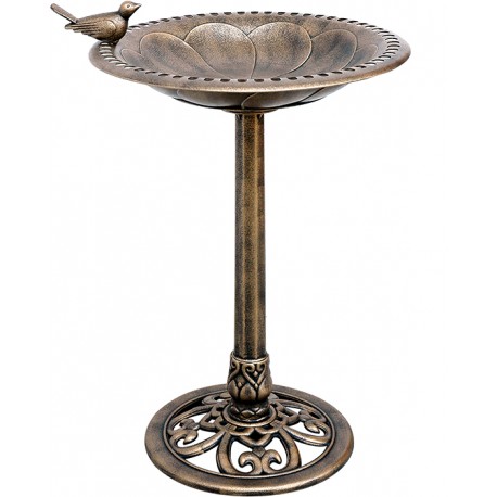 Bain d'oiseaux décor bronze
