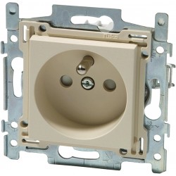 Prise encastrée avec terre 28,5mm NIKO crème