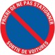 Pictogramme PVC 30cm "Ne pas stationner" 