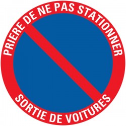 Pictogramme PVC 30cm "Ne pas stationner"