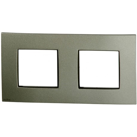 Plaque double horizontale NIKO Intense bronze