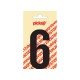 Chiffre "6" autocollant 90mm noir