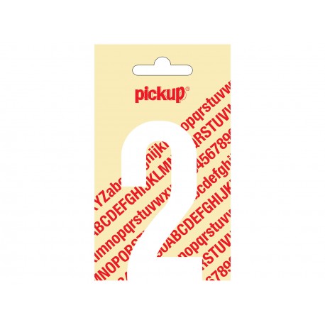 Chiffre "2" autocollant 90mm blanc