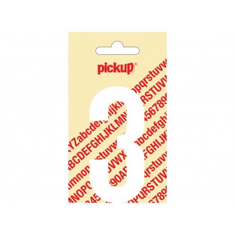 Chiffre "3" autocollant 90mm blanc