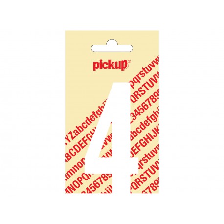Chiffre "4" autocollant 90mm blanc