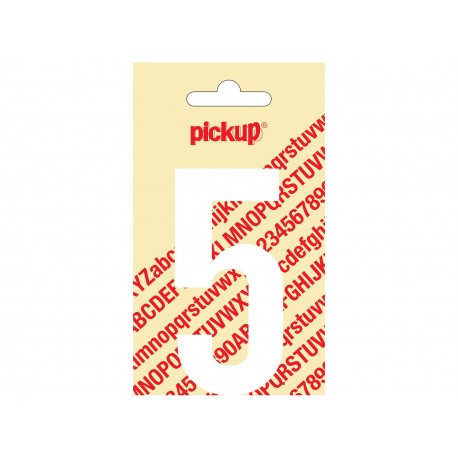 Chiffre "5" autocollant 90mm blanc