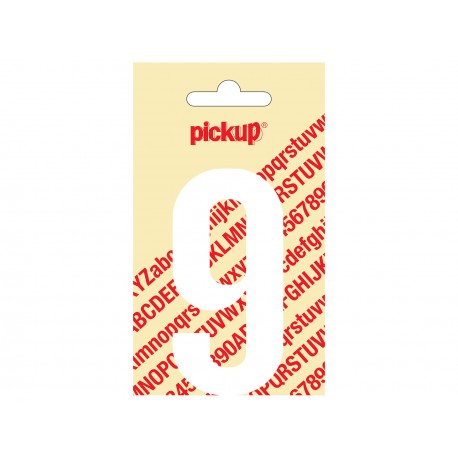 Chiffre "9" autocollant 90mm blanc