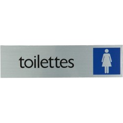 Pictogramme alu "toilettes dames" 165x44mm