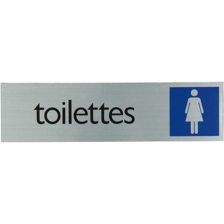 Pictogramme alu "toilettes dames" 165x44mm