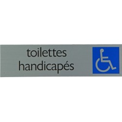 Pictogramme alu "toilettes handicapés" 165x44mm