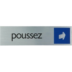 Pictogramme alu "poussez" 165x44mm