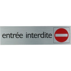 Pictogramme alu "entrée interdite" 165x44mm