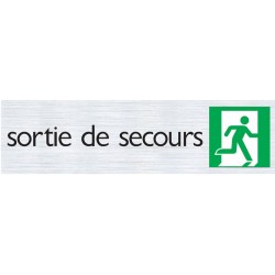 Pictogramme alu "sortie de secours" 165x44mm