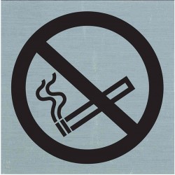 Pictogramme alu "interdiction de fumer" 80x80mm