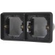 Cadre d'encastrement double H NIKO Hydro noir