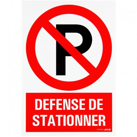 Pictogramme PVC "Défense de stationner" 23x33cm