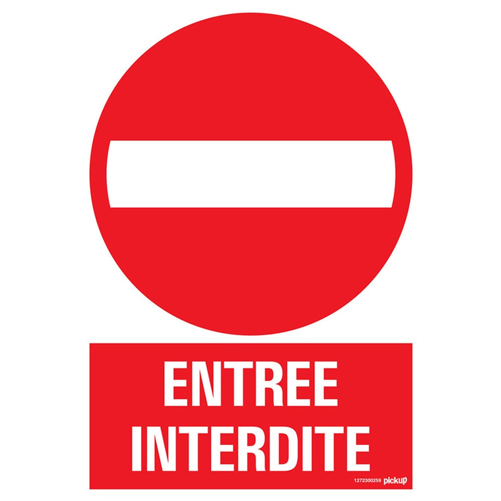 Pictogramme PVC Entrée interdite 23x33cm