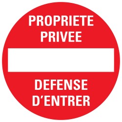 Pictogramme PVC "Propriété privée" 18cm