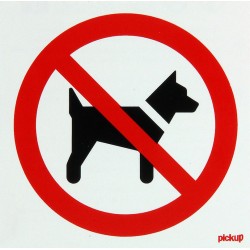 Pictogramme "interdit aux chiens" 10x10cm