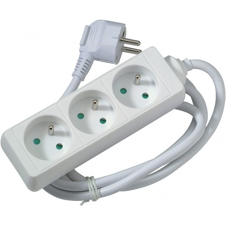 Bloc multiprise 3P 1,5m blanc