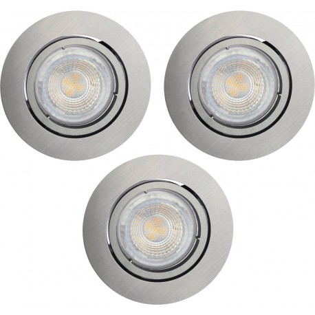 OCTANS 3 spots encastrés GU10 4000K acier brossé