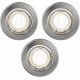 CANIS 3 spots encastrés GU10 4000K acier brossé