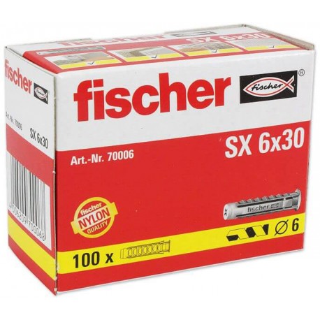 Chevilles FISCHER SX6 100pcs