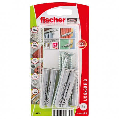 Chevilles et vis FISCHER UX8 x 50 5pcs