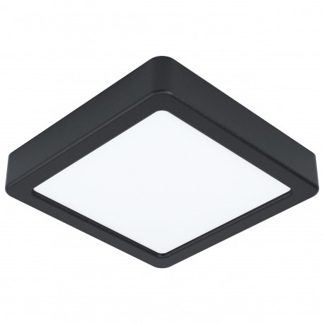 FUEVA Plafonnier LED carré 16cm noir WW