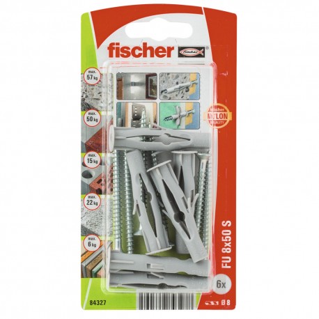 Chevilles FISCHER FU 8x50 et vis 6 pcs