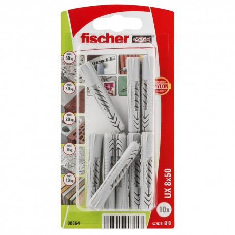 Chevilles FISCHER UX 8x50 et vis 10 pcs