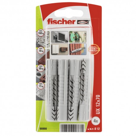 Chevilles FISCHER UX 12x70 et vis 4 pcs